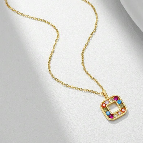 Colorburst Medallion Golden Necklace