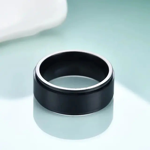 Cool Dude Plain Black Ring