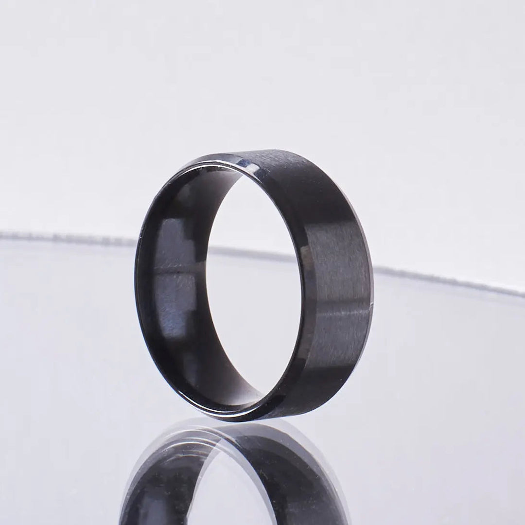 Cool Dude Plain Black Ring - Main Image