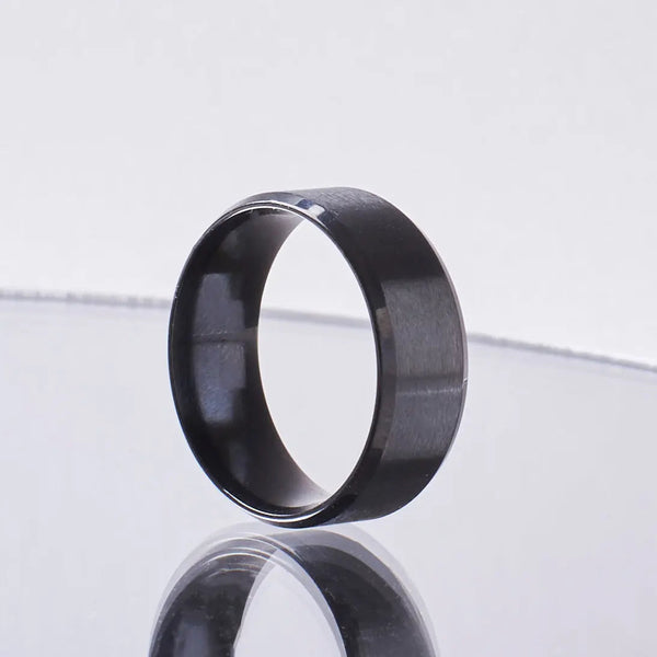 Cool Dude Plain Black Ring