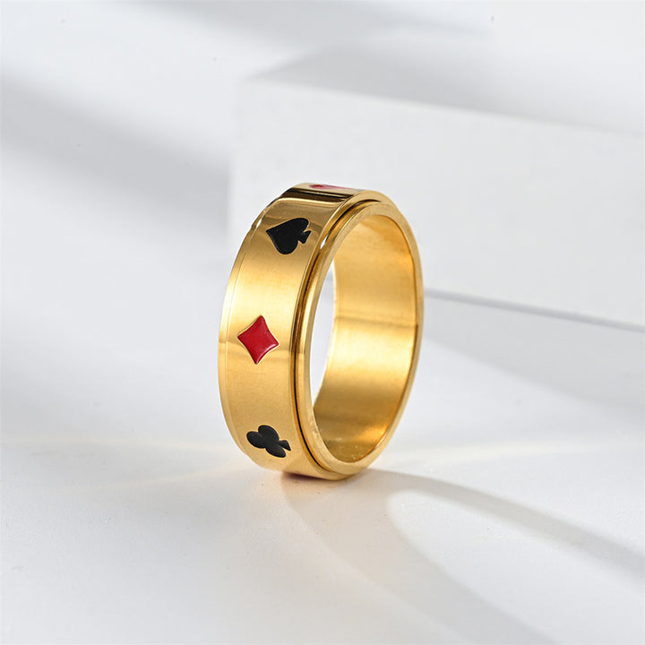 Card Shark Signet Golden Ring - Salty Accessories