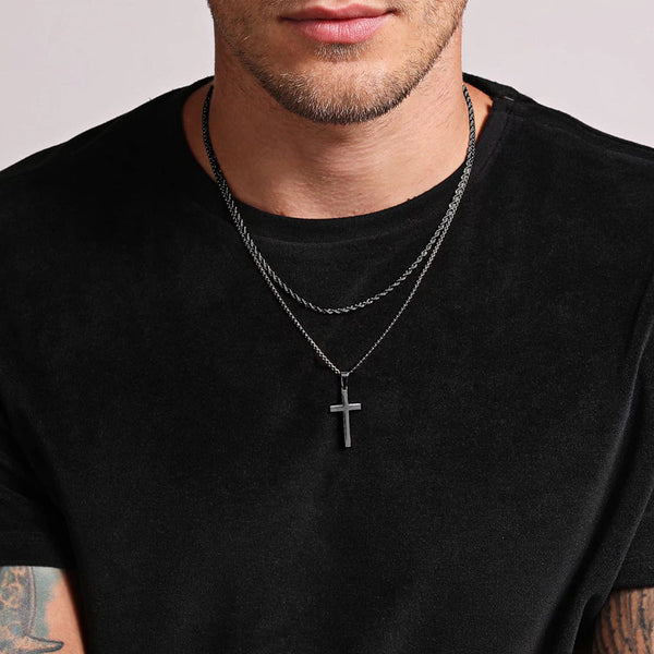 Dual Chic Black Cross Chain