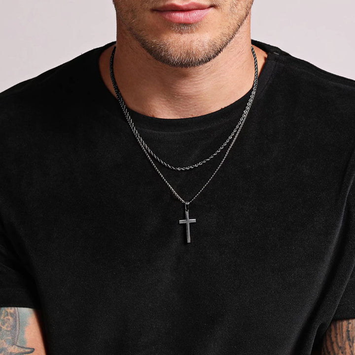 Dual Chic Black Cross Chain | Salty