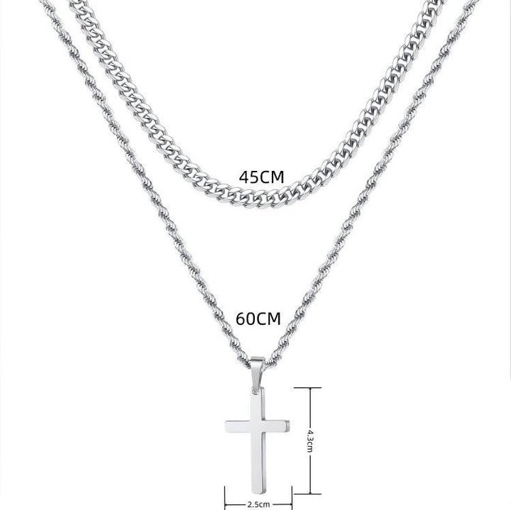 Dual Chic Silver Cross Chain | Salty