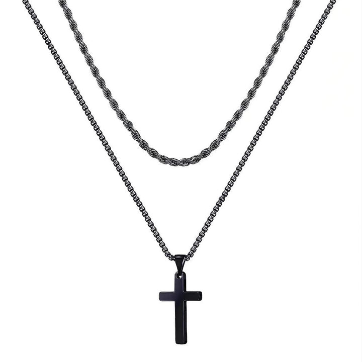 Dual Chic Black Cross Chain | Salty