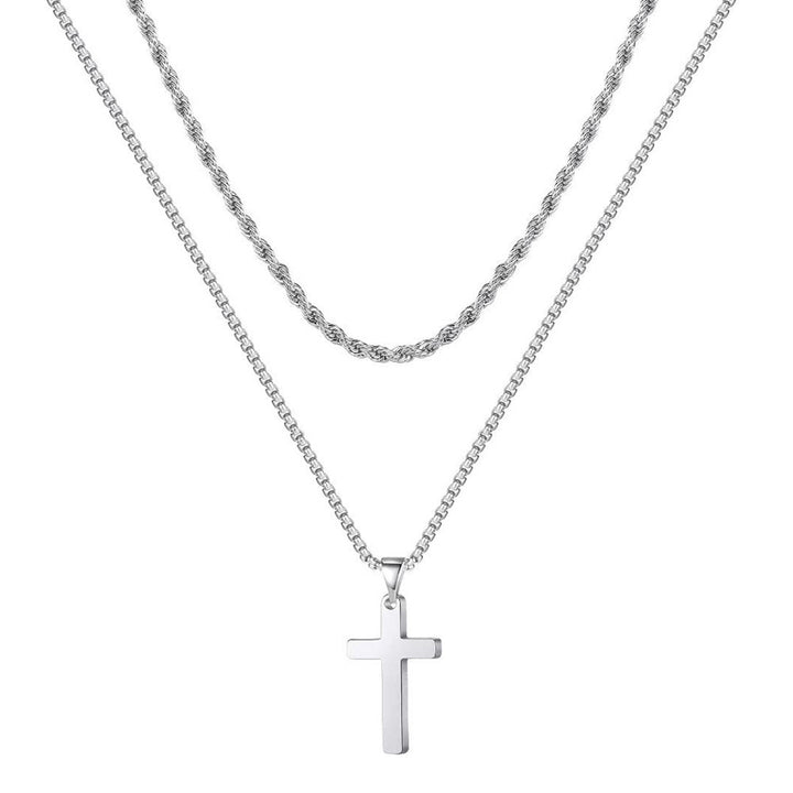 Dual Chic Silver Cross Chain | Salty