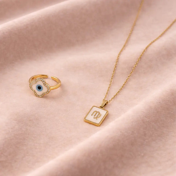 Cosmic Aries Guardian Necklace and Ring Set