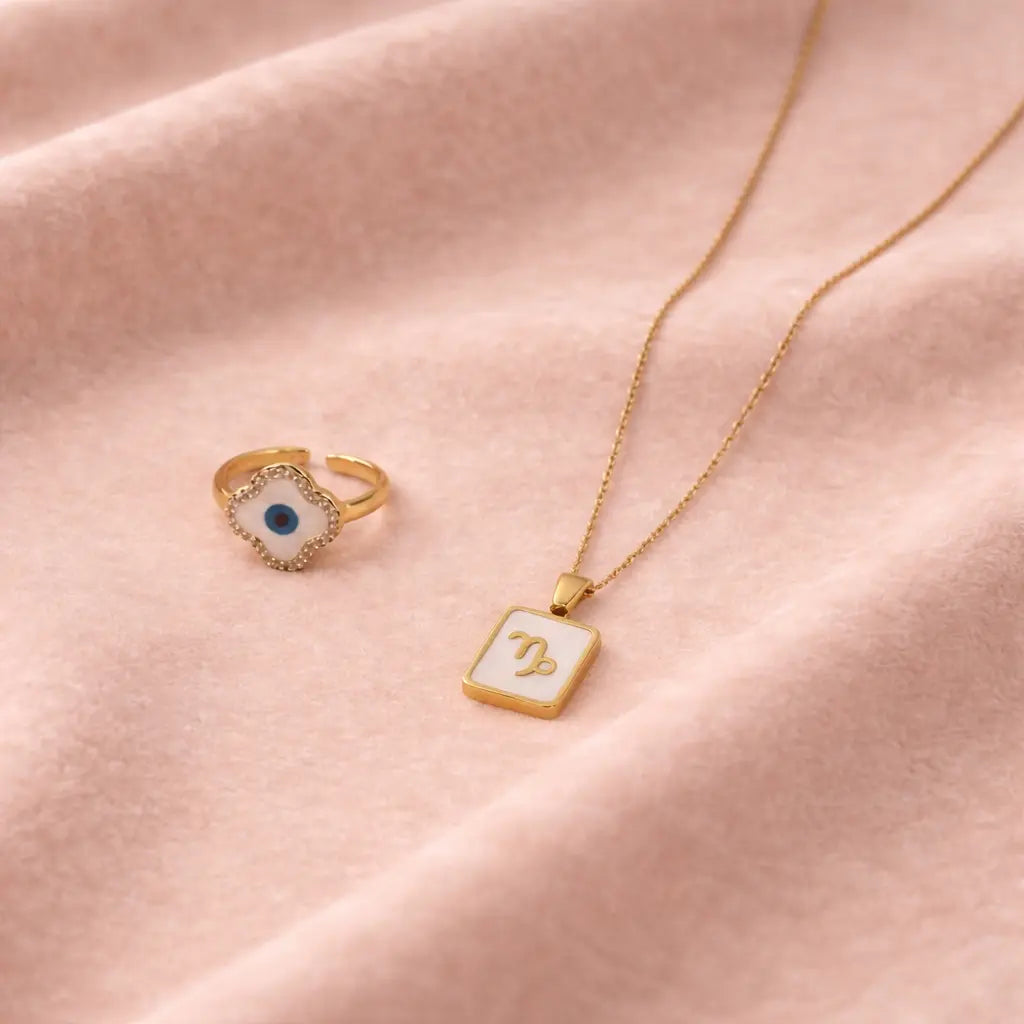 Cosmic Capricorn Guardian Necklace and Ring Set | Salty