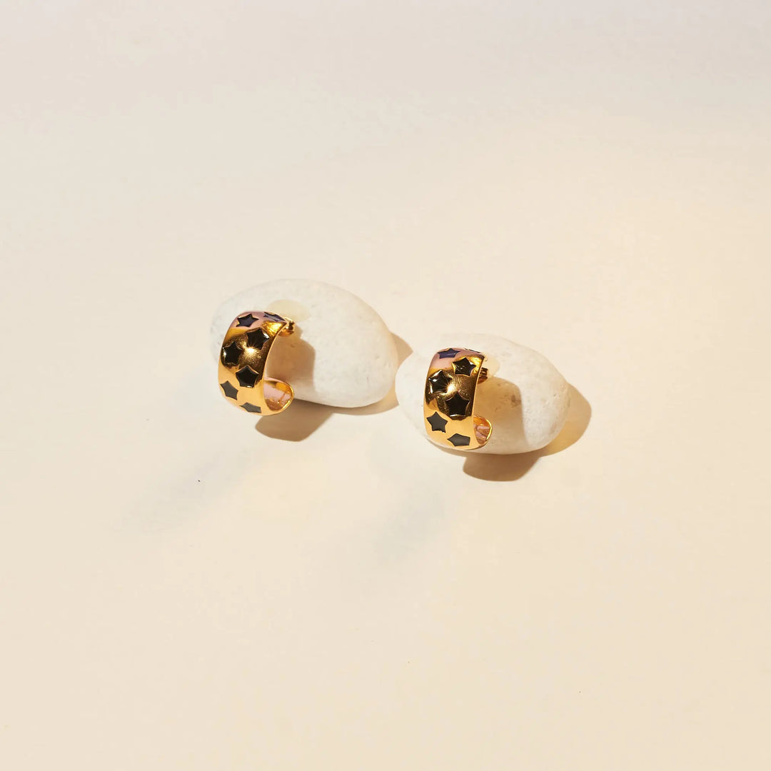 Cosmic Chic Star Hoops - Salty Accessories