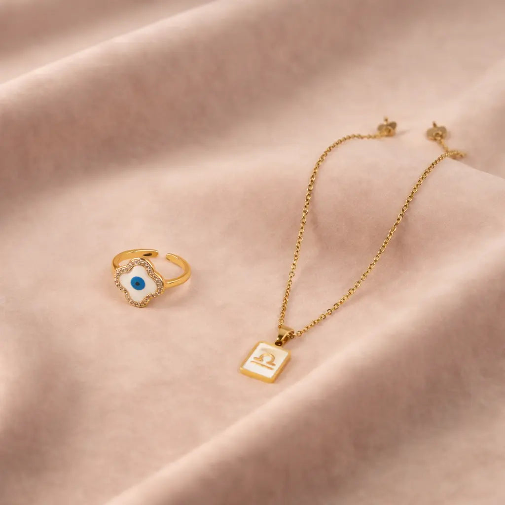 Cosmic Libra Guardian Necklace and Ring Set | Salty