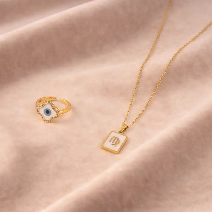 Cosmic Virgo Guardian Necklace and Ring Set | Salty