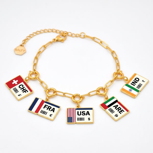 Personalized Country Charm Bracelet