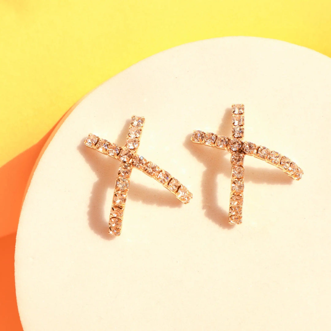 Crazy "X" chic studs - Salty Accessories