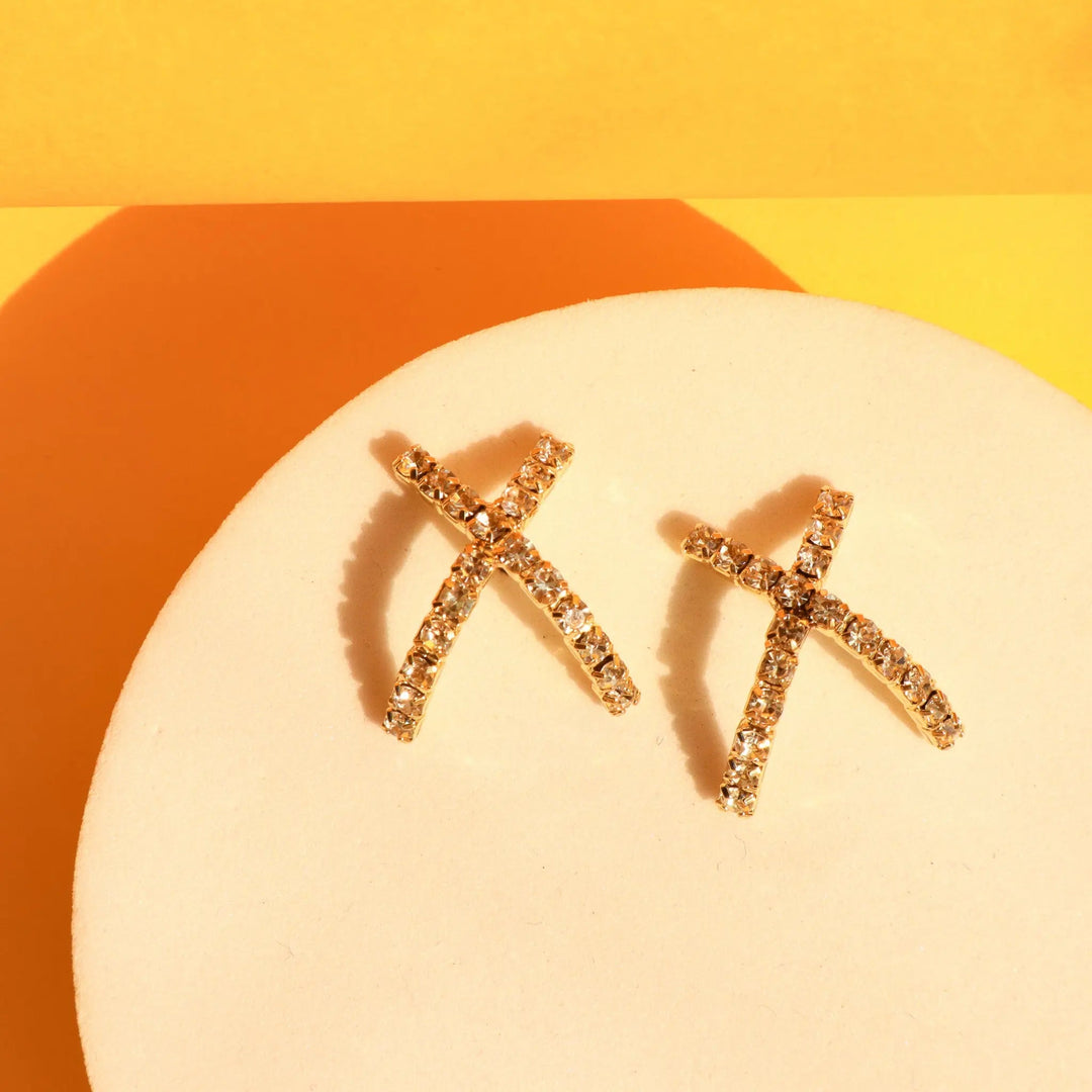 Crazy "X" chic studs - Salty Accessories