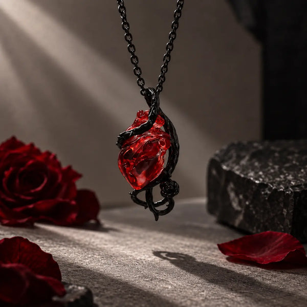 Crimson Heart Black Necklace