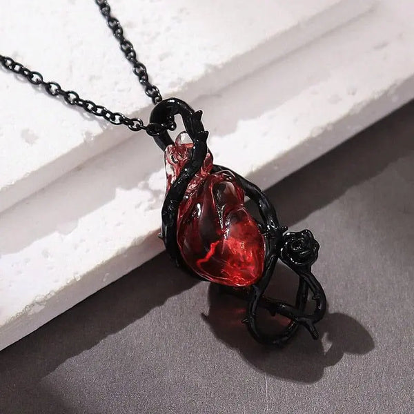 Crimson Heart Black Necklace