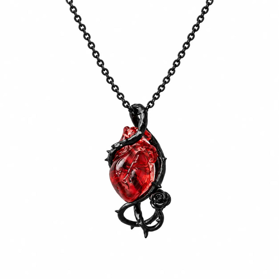 Crimson Heart Black Necklace | Salty