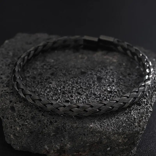 Crosslink Open Cuff Bracelet - Black