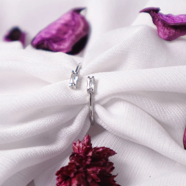 Crystal Charm Ring - Silver