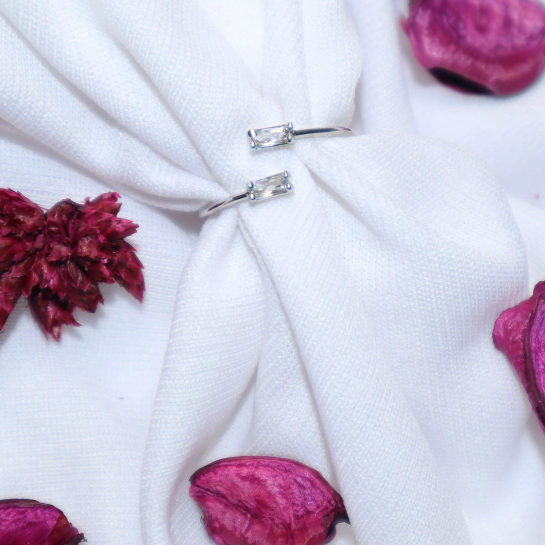 Crystal Charm Ring - Silver - Salty Accessories
