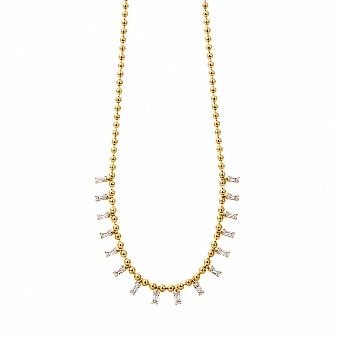Crystal Drip Ball Chain Necklace | Salty