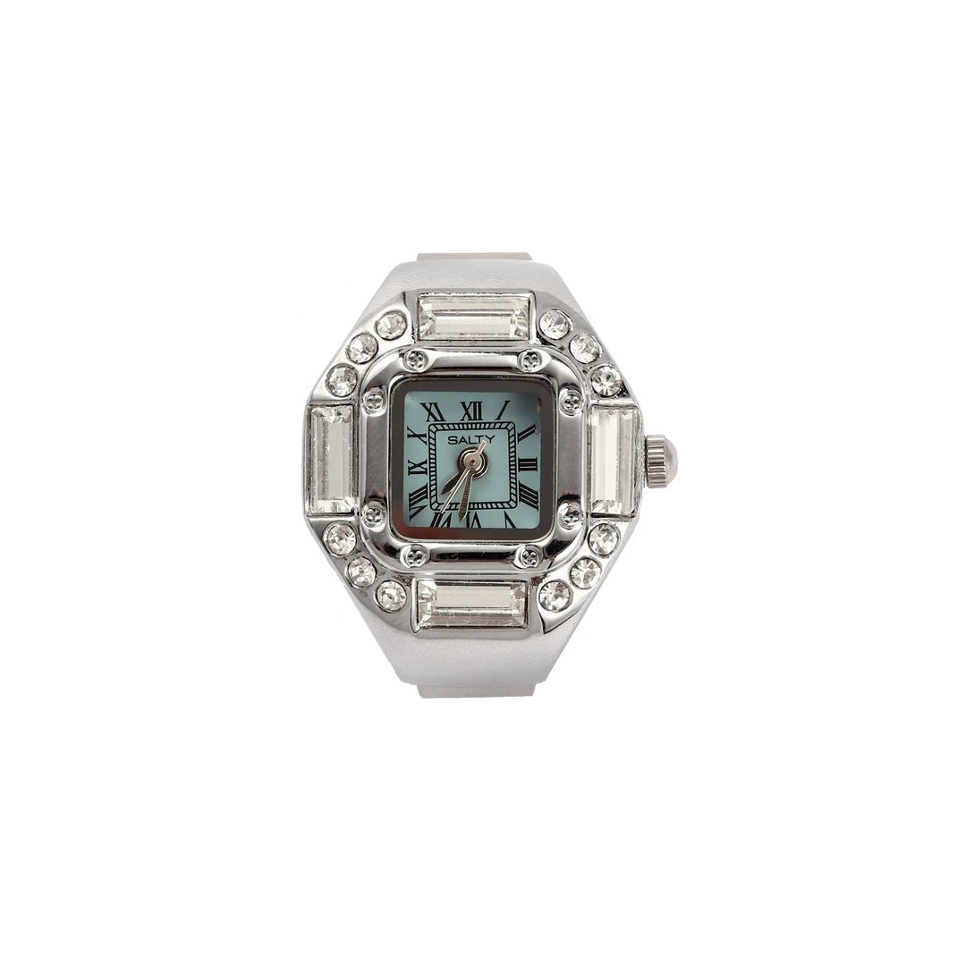 Crystal Time Watch Ring - Cyan | Salty
