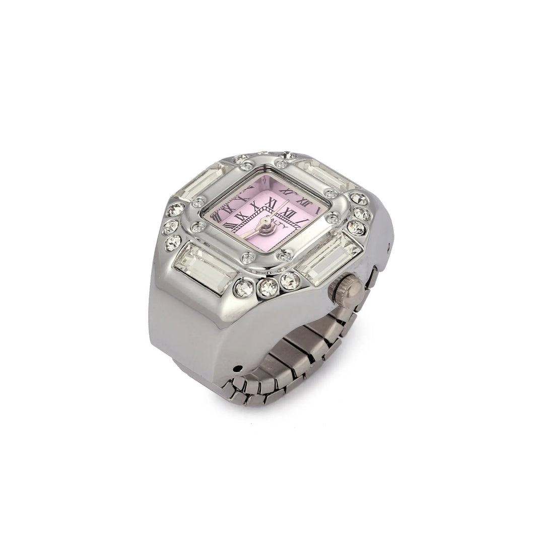 Crystal Time Watch Ring - Pink | Salty