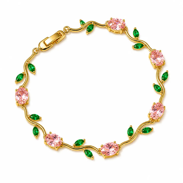 Crystal Vine Bracelet - Gold-Pink-Green | Salty
