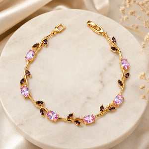 Crystal Vine Bracelet - Gold-Pink-Purple | Salty