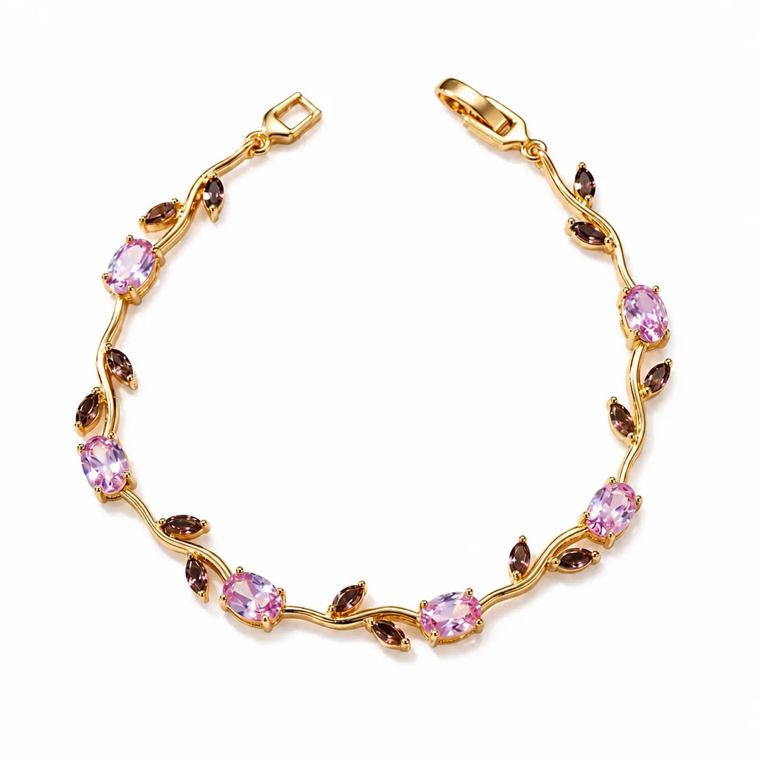 Crystal Vine Bracelet - Gold-Pink-Purple | Salty