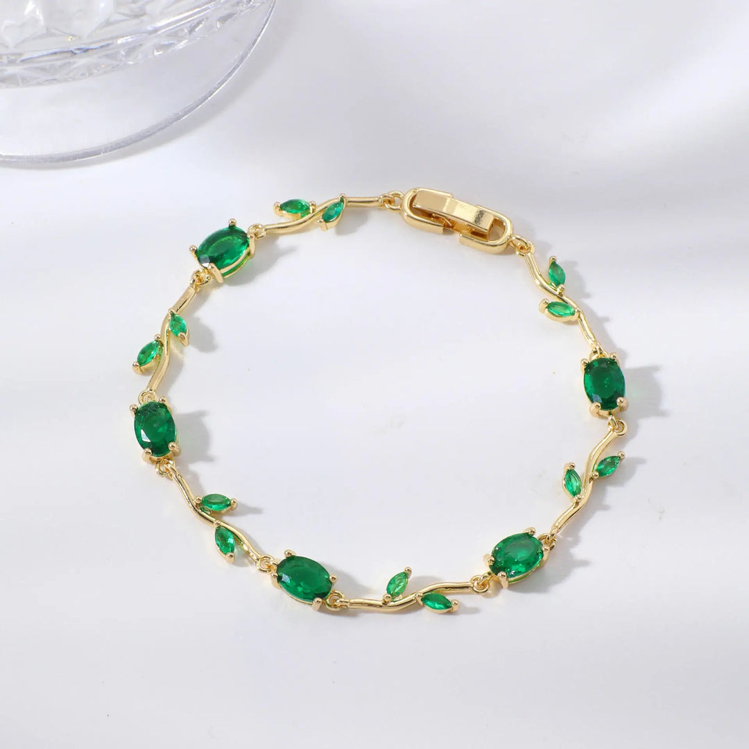 Crystal Vine Bracelet - Green | Salty