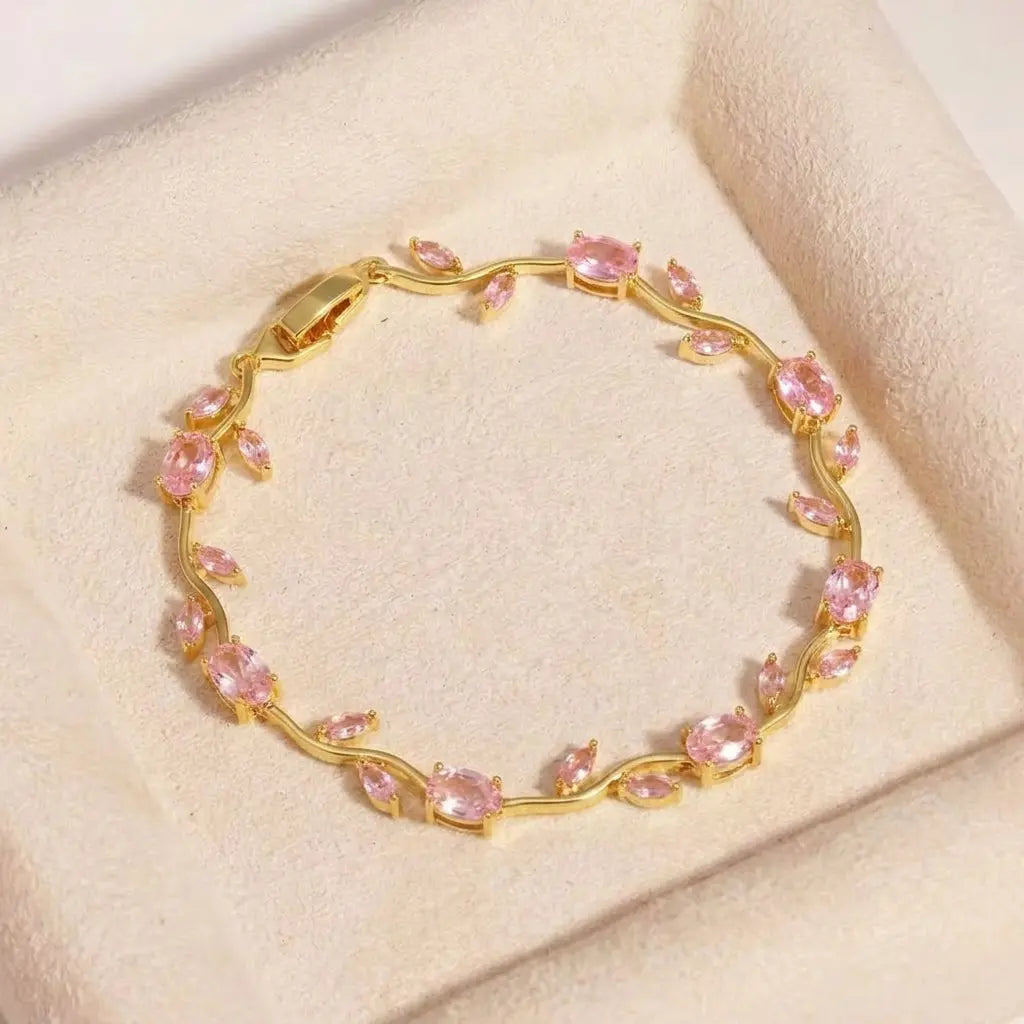 Crystal Vine Bracelet - Pink | Salty