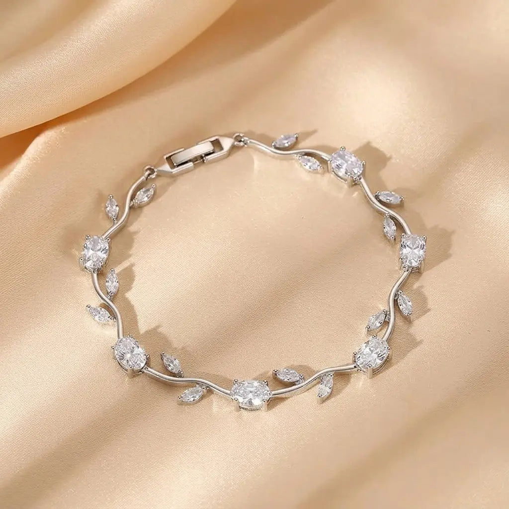 Crystal Vine Bracelet - Silver | Salty