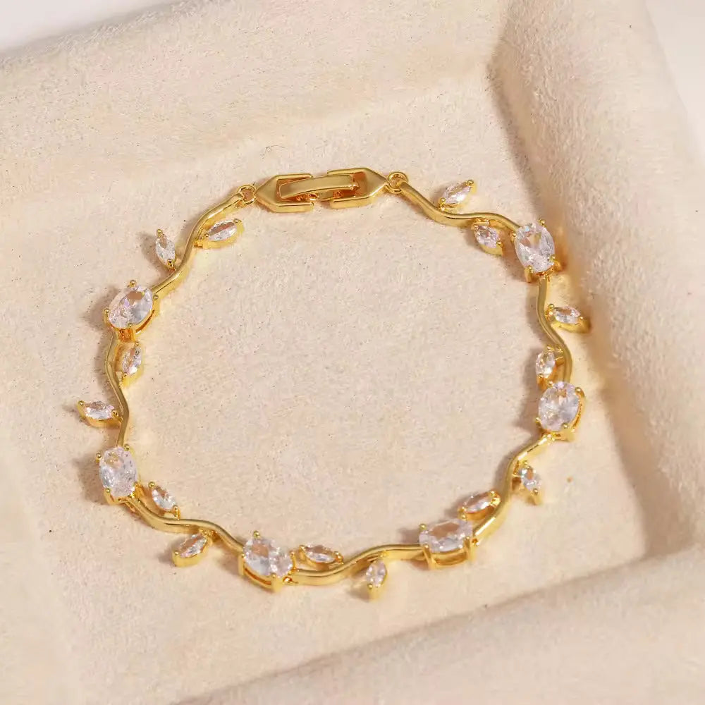 Crystal Vine Bracelet - White | Salty