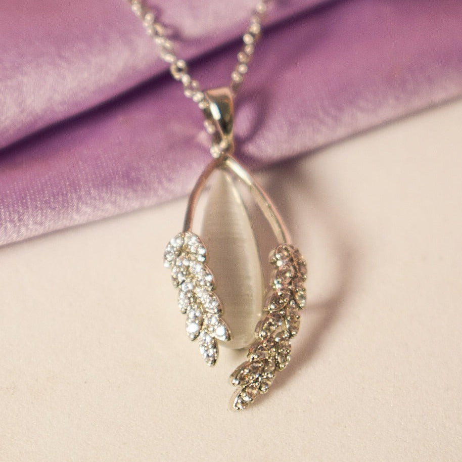 Crystal Embrace Silver Necklace Salty