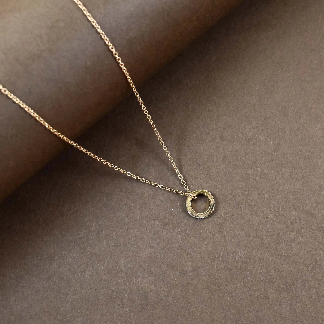 Crystal studded donut gold necklace - Salty Accessories