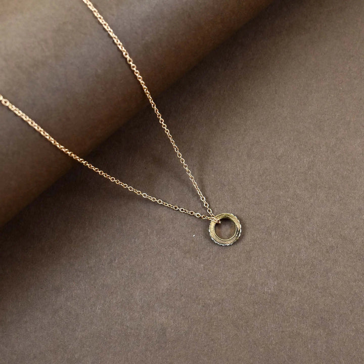 Crystal studded donut gold necklace - Salty Accessories