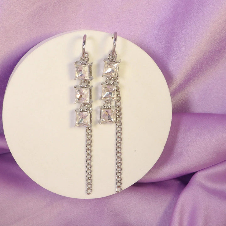 Cubic Chain Long Earrings