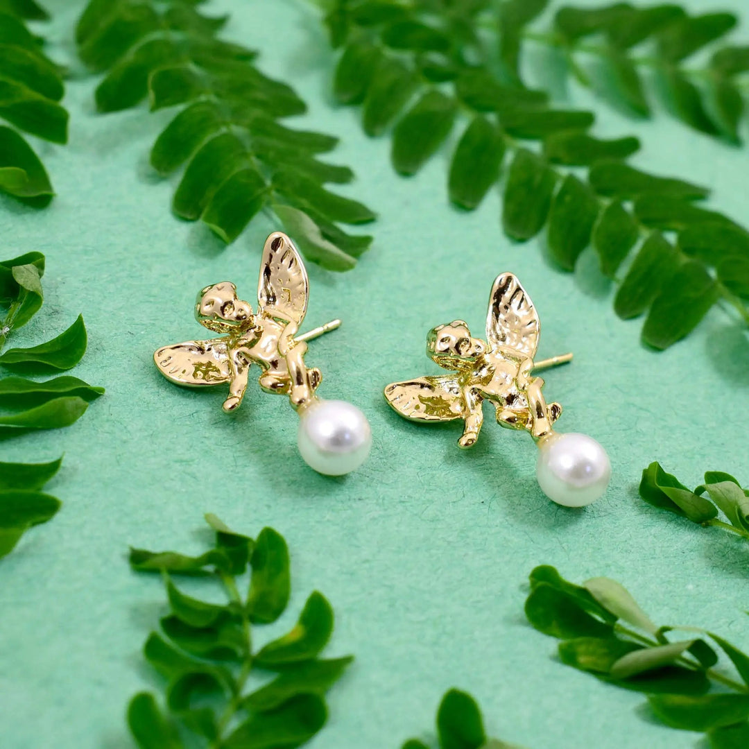 Cupid's Love Pearl Drop Earrings - Salty Accessories
