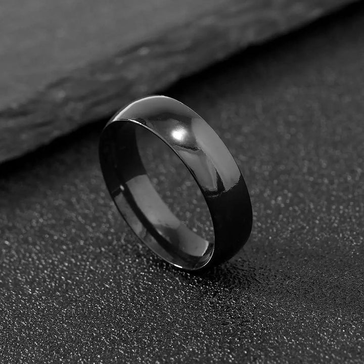 Curved Black Nugget Ring
