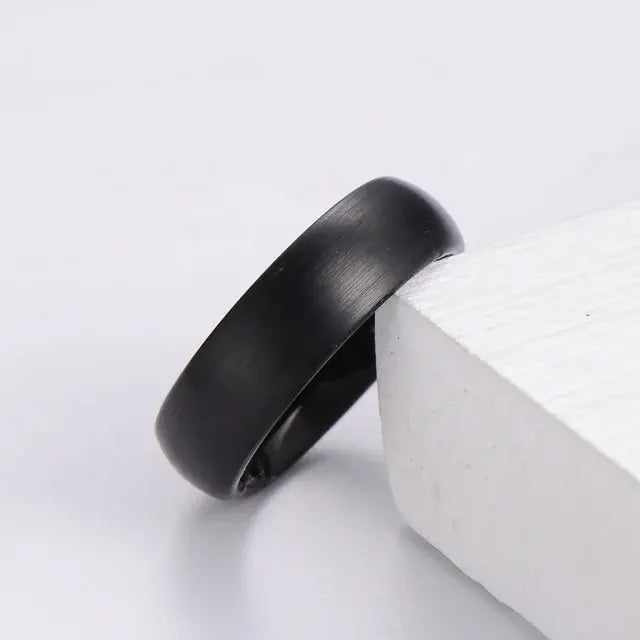 Curved Black Nugget Ring