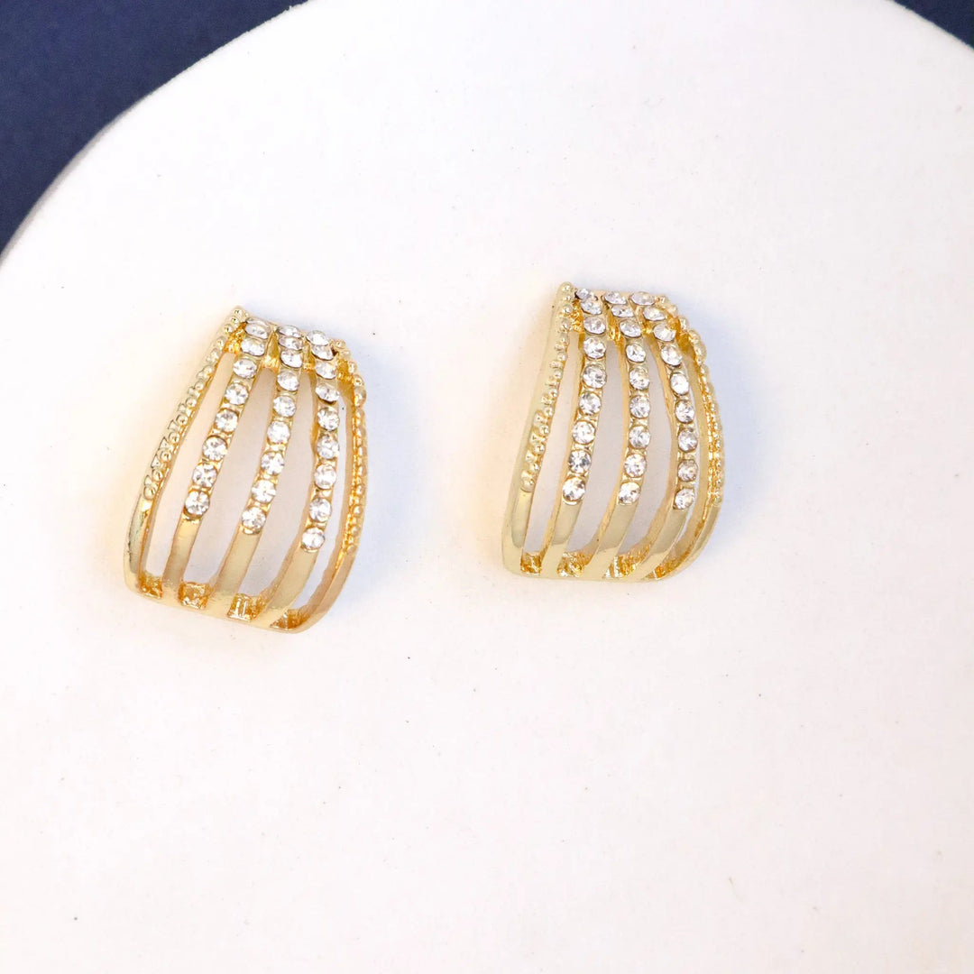 Curved Parallel Lined Earrings - Salty Accessories