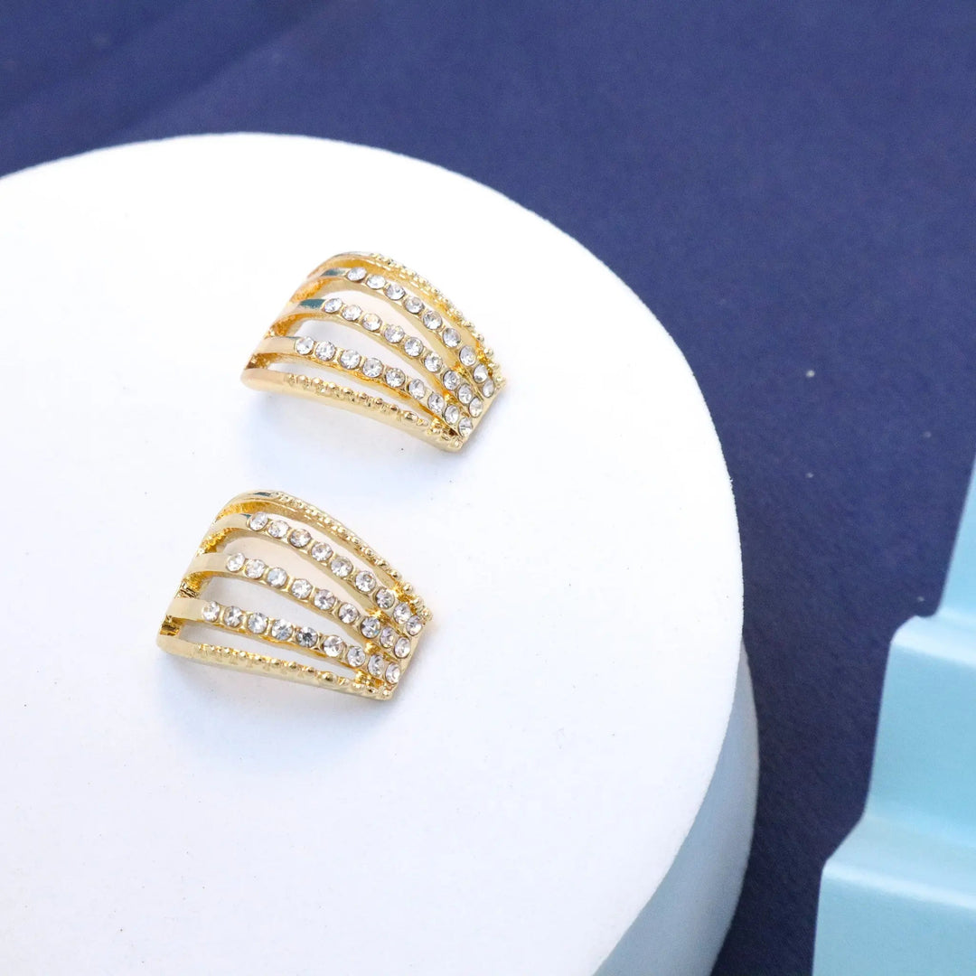 Curved Parallel Lined Earrings - Salty Accessories