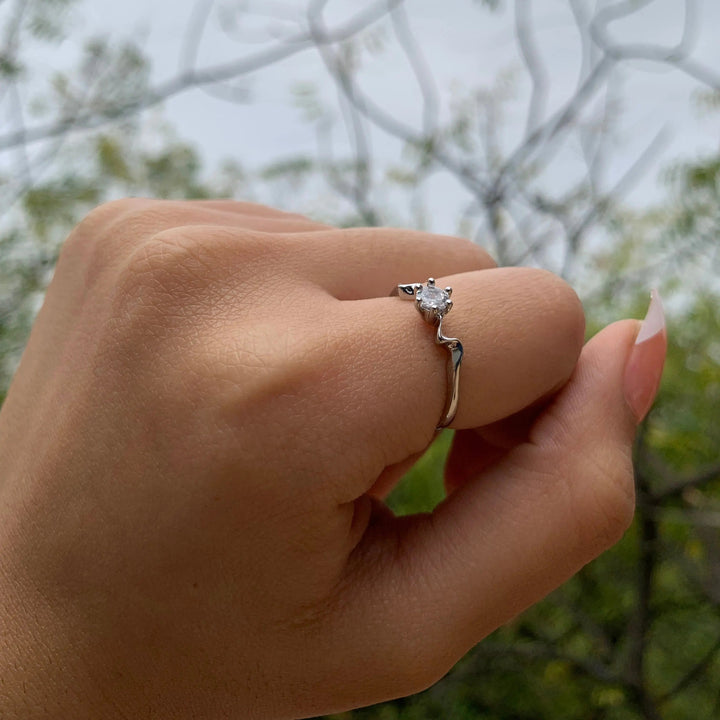 Curved Wave Silver Ring - Salty Accessories
