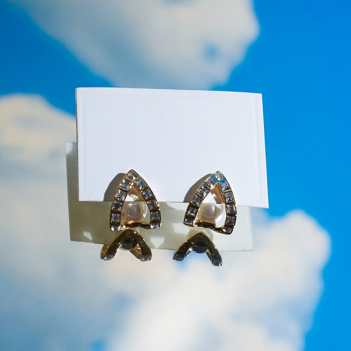 Curved Diamond Earrings