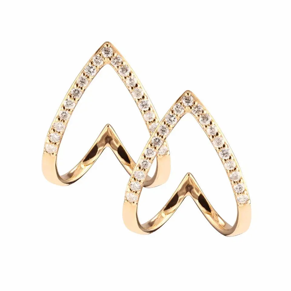 Curved Studded Ear Hugging Jacket Stud Earrings | Salty