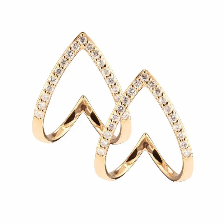 Curved Studded Ear Hugging Jacket Stud Earrings - Salty Accessories