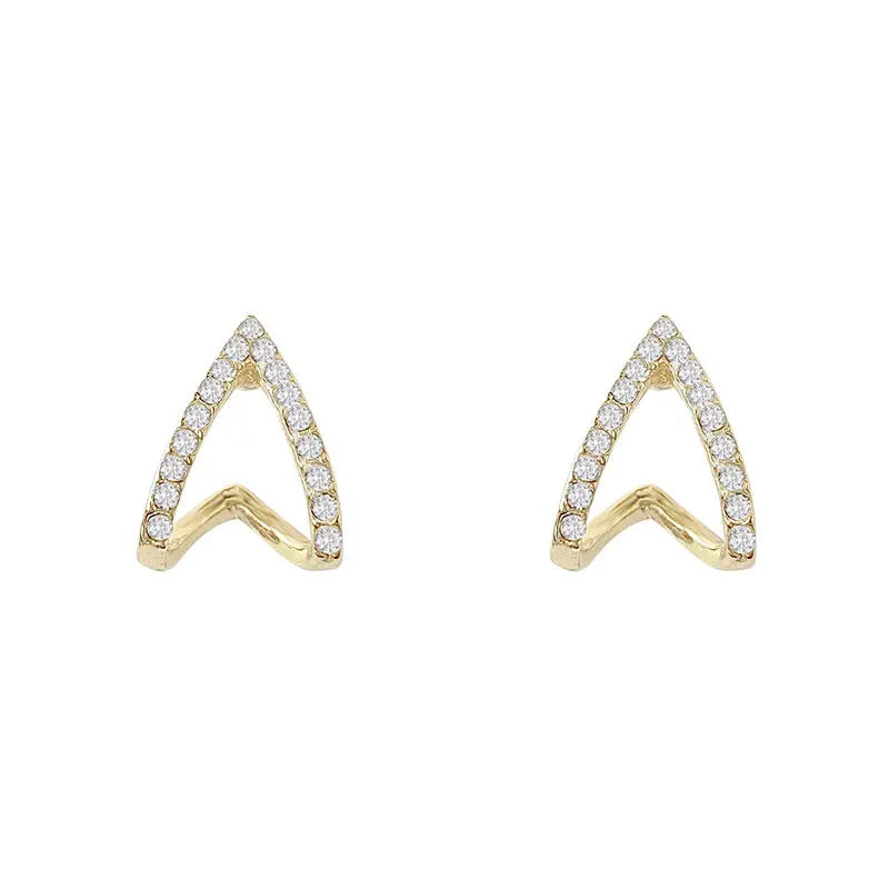 Curved Studded Ear Hugging Jacket Stud Earrings - Salty Accessories
