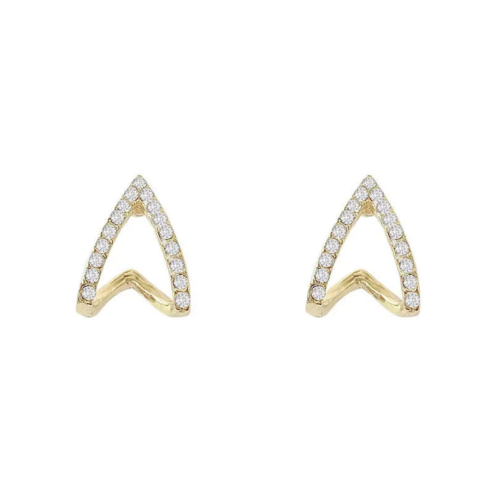 Curved Studded Ear Hugging Jacket Stud Earrings - Salty Accessories