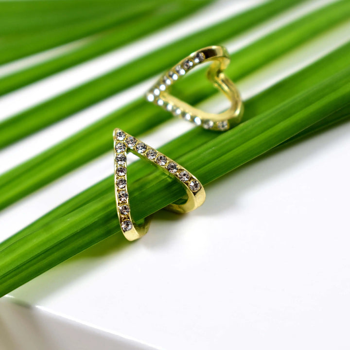 Curved Studded Ear Hugging Jacket Stud Earrings - Salty Accessories